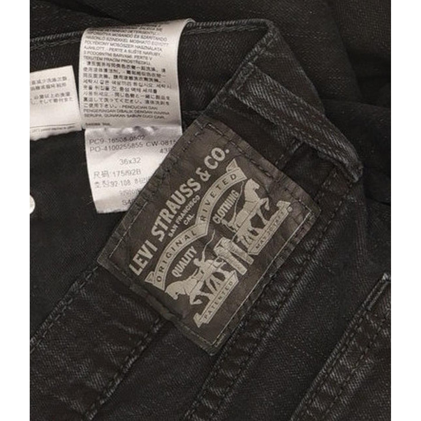 Levi's 508 Men Black Straight Slim Stretch Jeans W37 L32