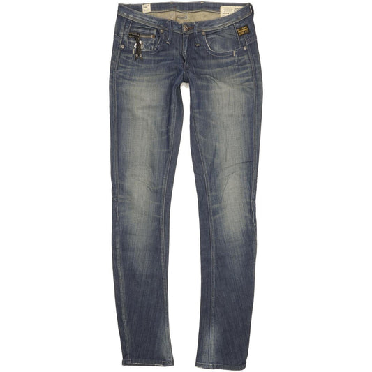 G-Star Ocean Women Blue Skinny Slim Stretch Jeans W28 L34