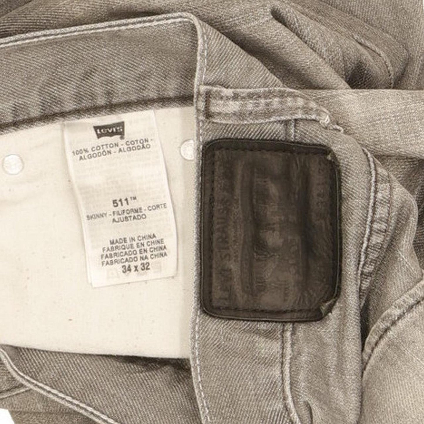 Levi's 511 Men Grey Straight Slim Jeans W34 L32