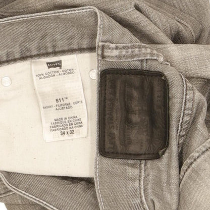Levi's 511 Men Grey Straight Slim Jeans W34 L32
