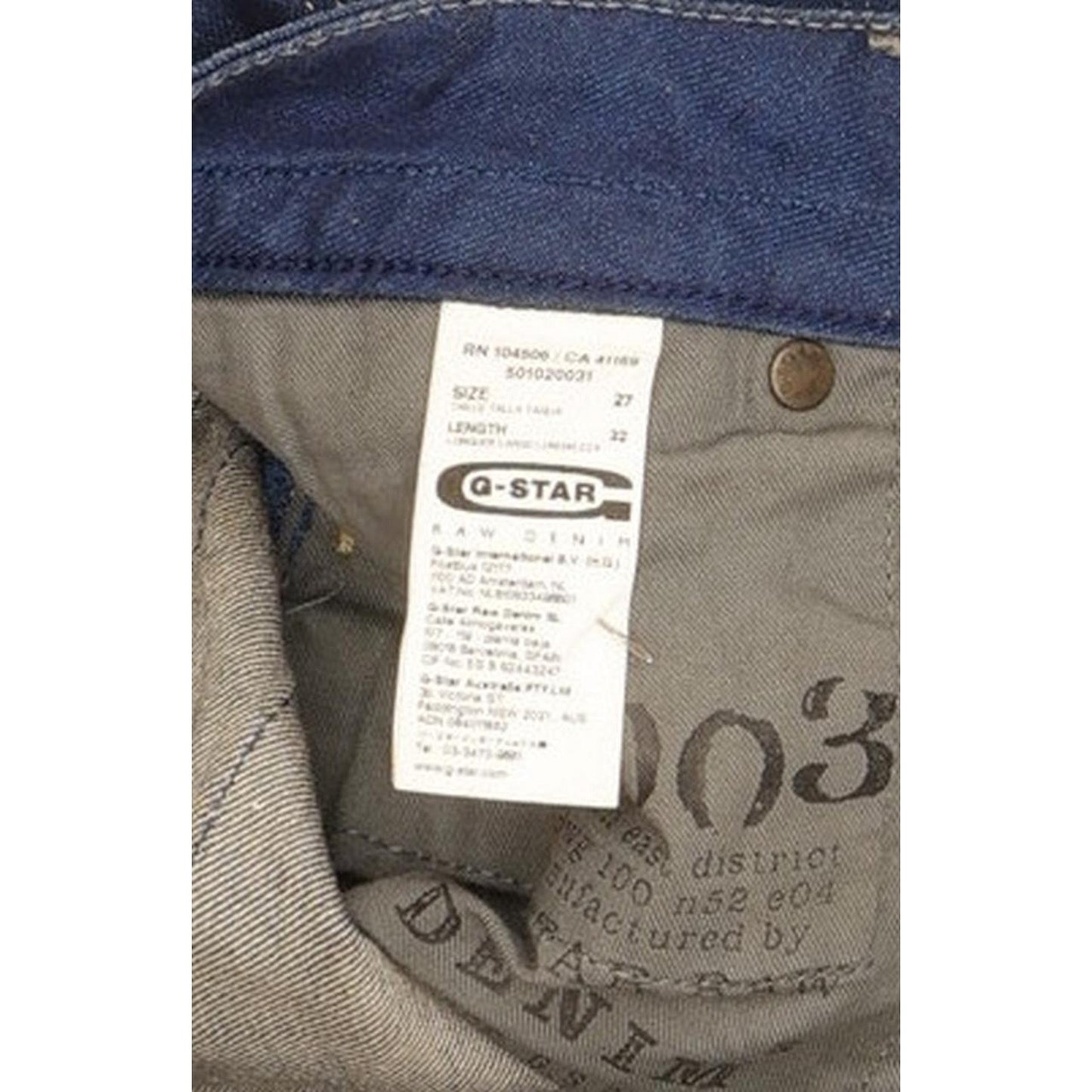 G-Star Austin Women Blue Skinny Slim Stretch Jeans W27 L32
