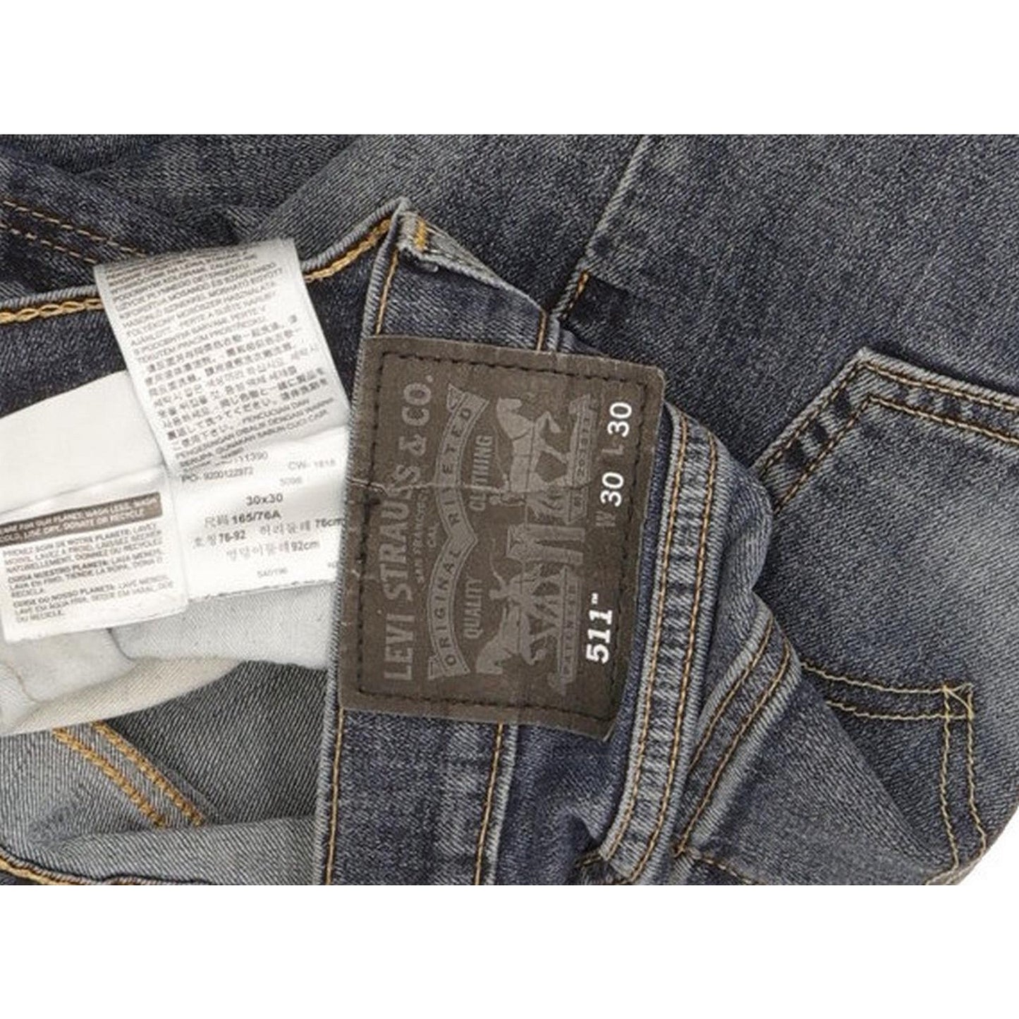 Levi's 511 Men Blue Straight Slim Stretch Jeans W30 L29