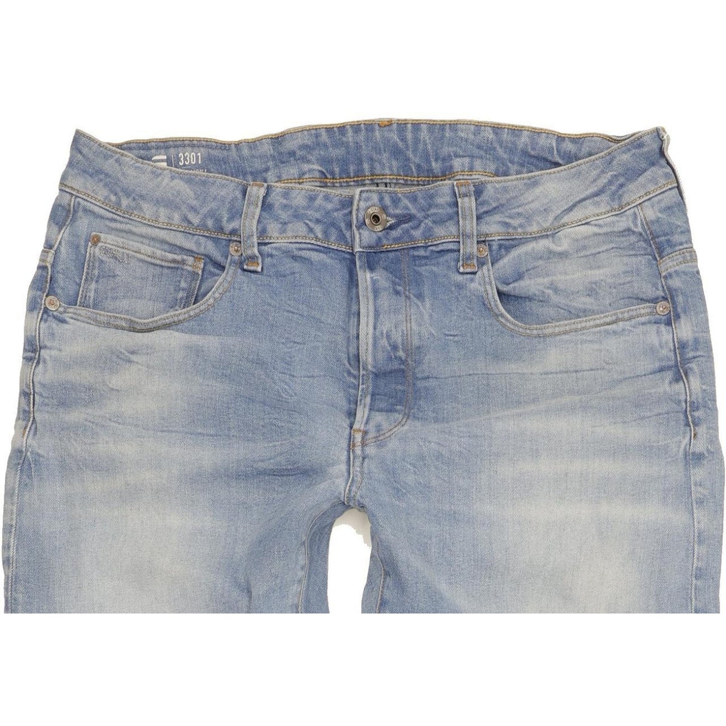 G-Star 3301 Men Blue Straight Regular Jeans W34 L37