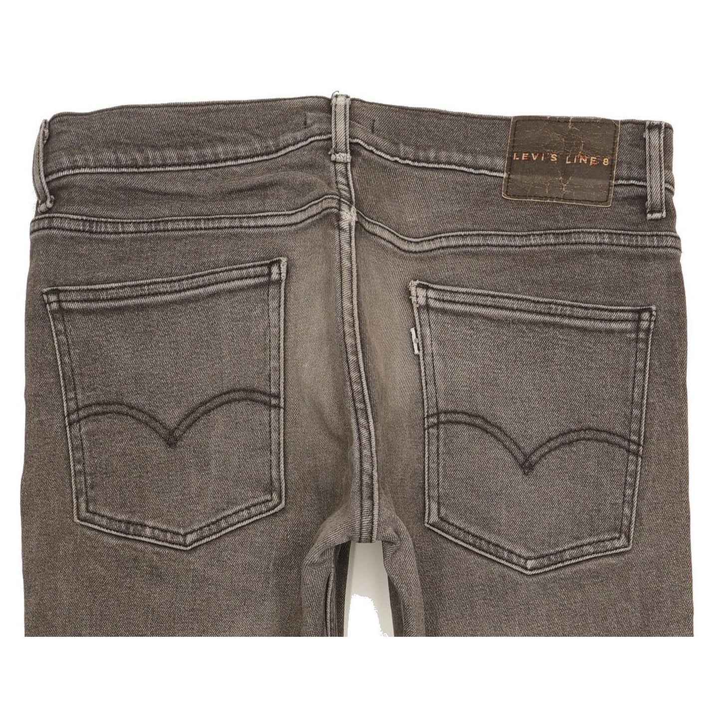 Levi's Line 8 Men Grey Straight Slim Stretch Jeans W32 L33