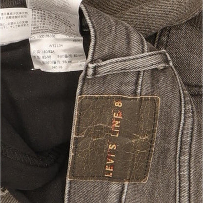 Levi's Line 8 Men Grey Straight Slim Stretch Jeans W32 L33