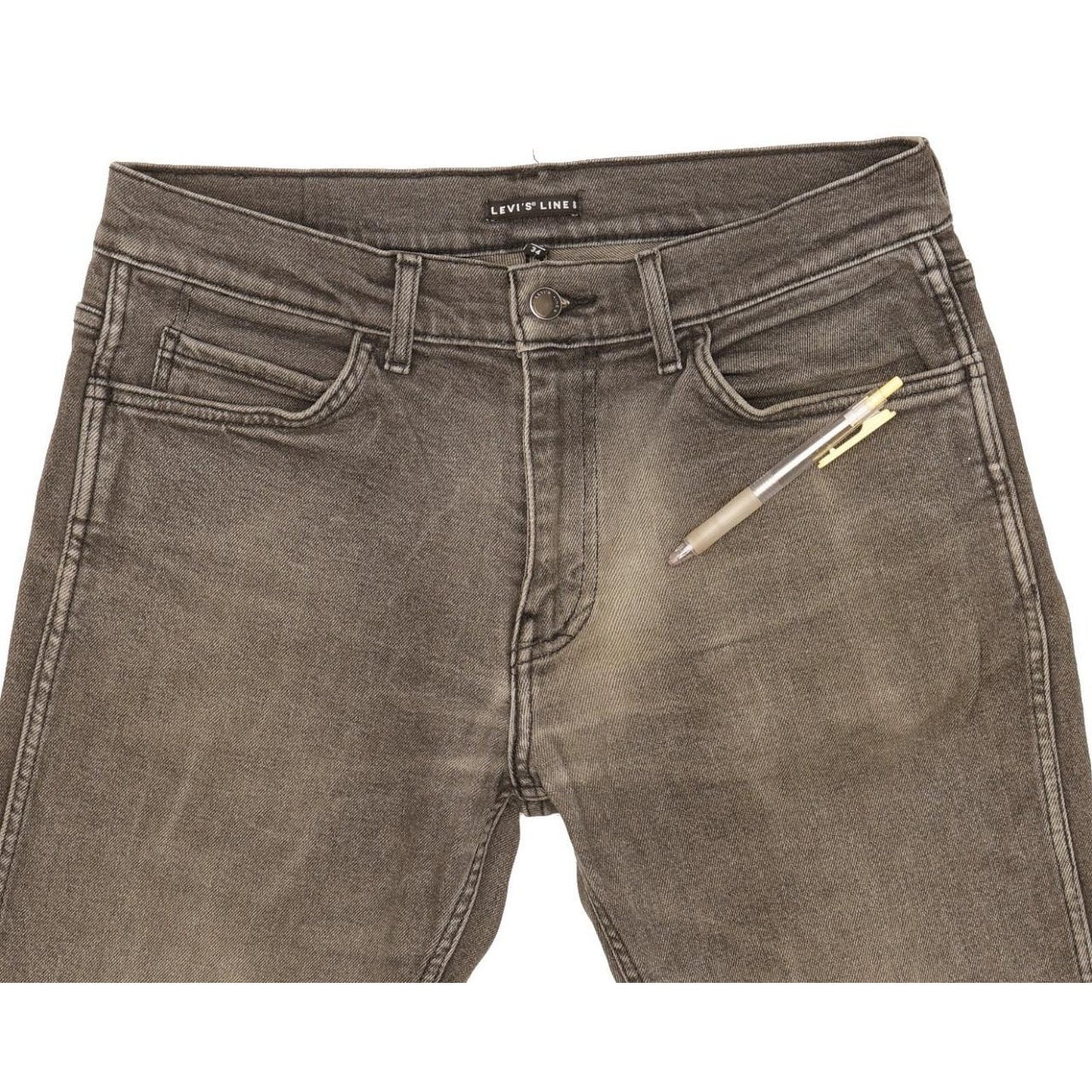 Levi's Line 8 Men Grey Straight Slim Stretch Jeans W32 L33