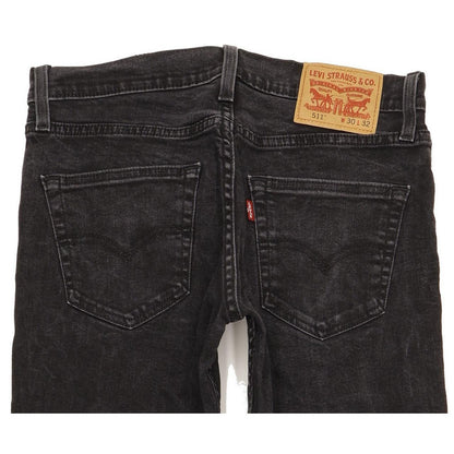Levi's 511 Men Black Straight Slim Stretch Jeans W30 L31
