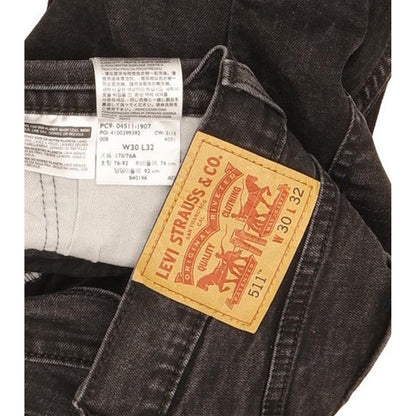 Levi's 511 Men Black Straight Slim Stretch Jeans W30 L31