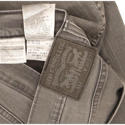 Levi's 511 Men Grey Straight Slim Stretch Jeans W30 L31
