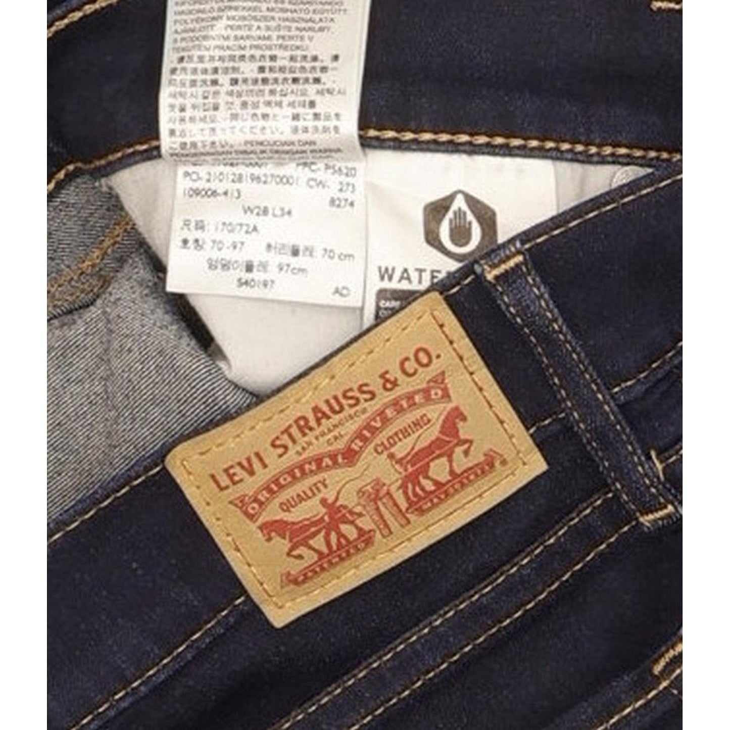 Levi's 3121 Shaping Women Navy Straight Slim Stretch Jeans W28 L34