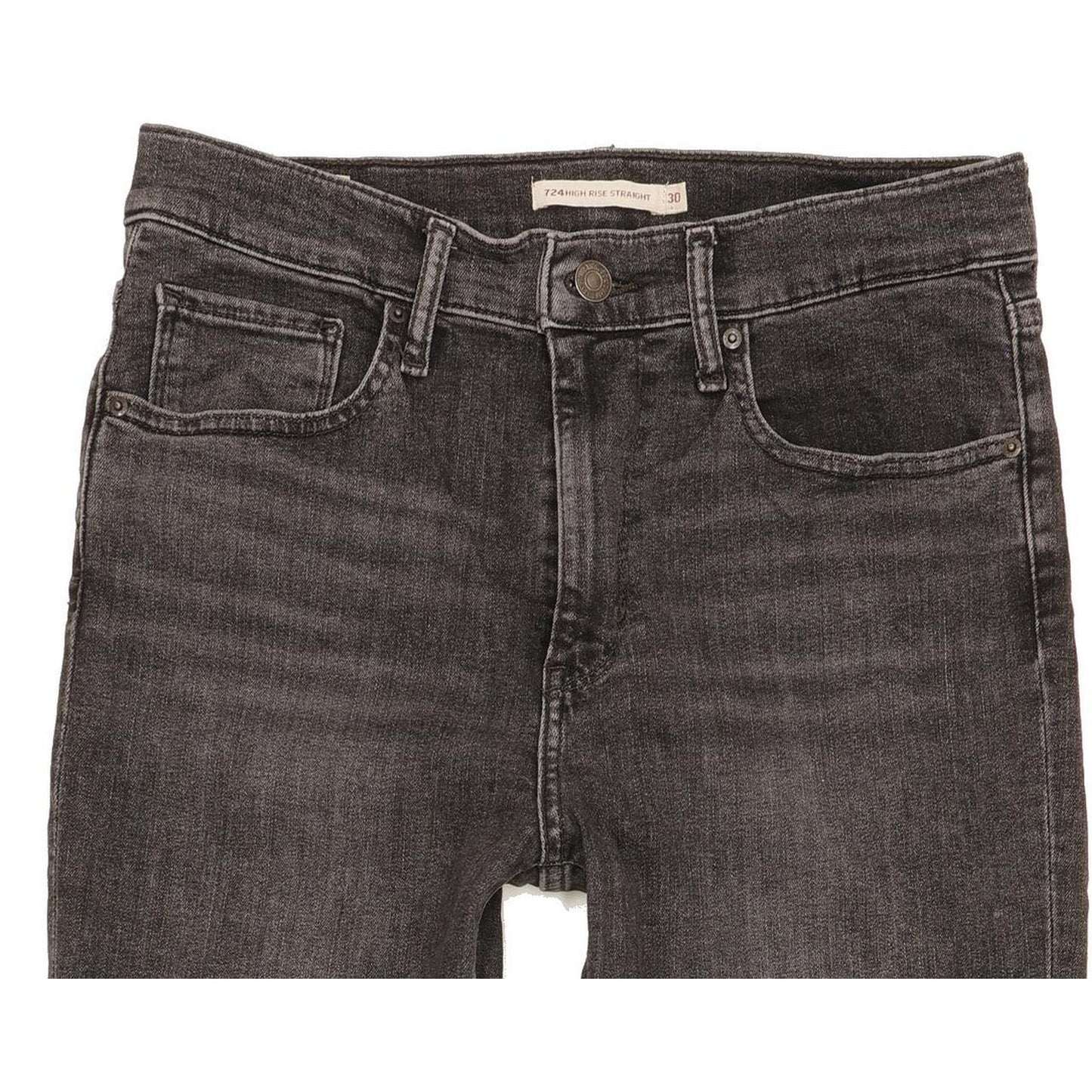 Levi's 724 Women Charcoal Straight Slim Stretch Jeans W30 L31