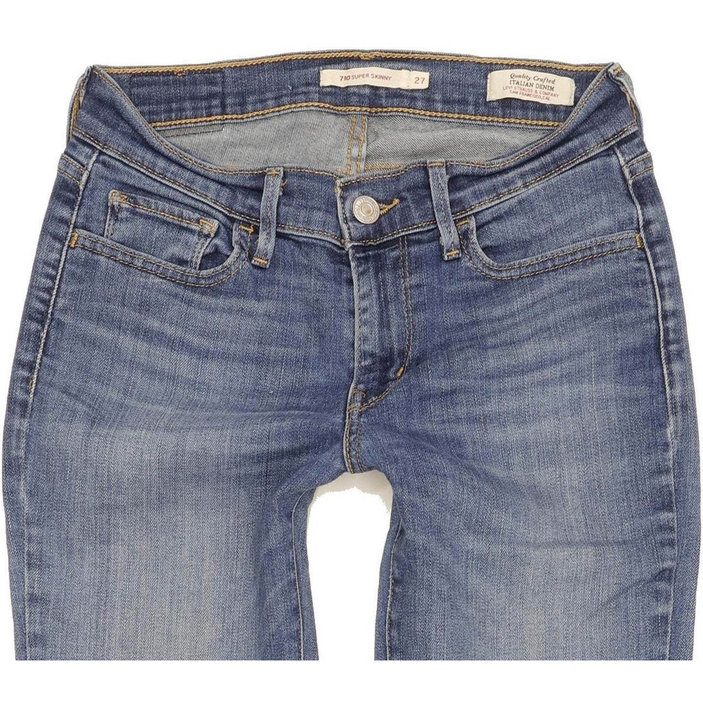 Levi's 710 Super Women Blue Skinny Slim Stretch Jeans W27 L31