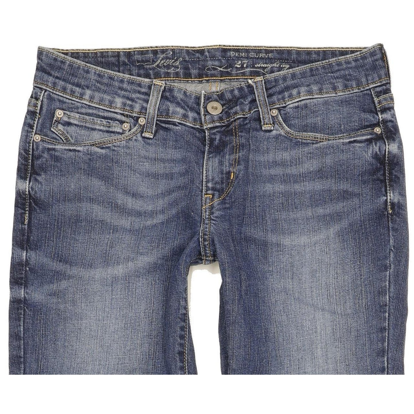 Levi's Demi Curve Women Blue Straight Slim Stretch Jeans W27 L31