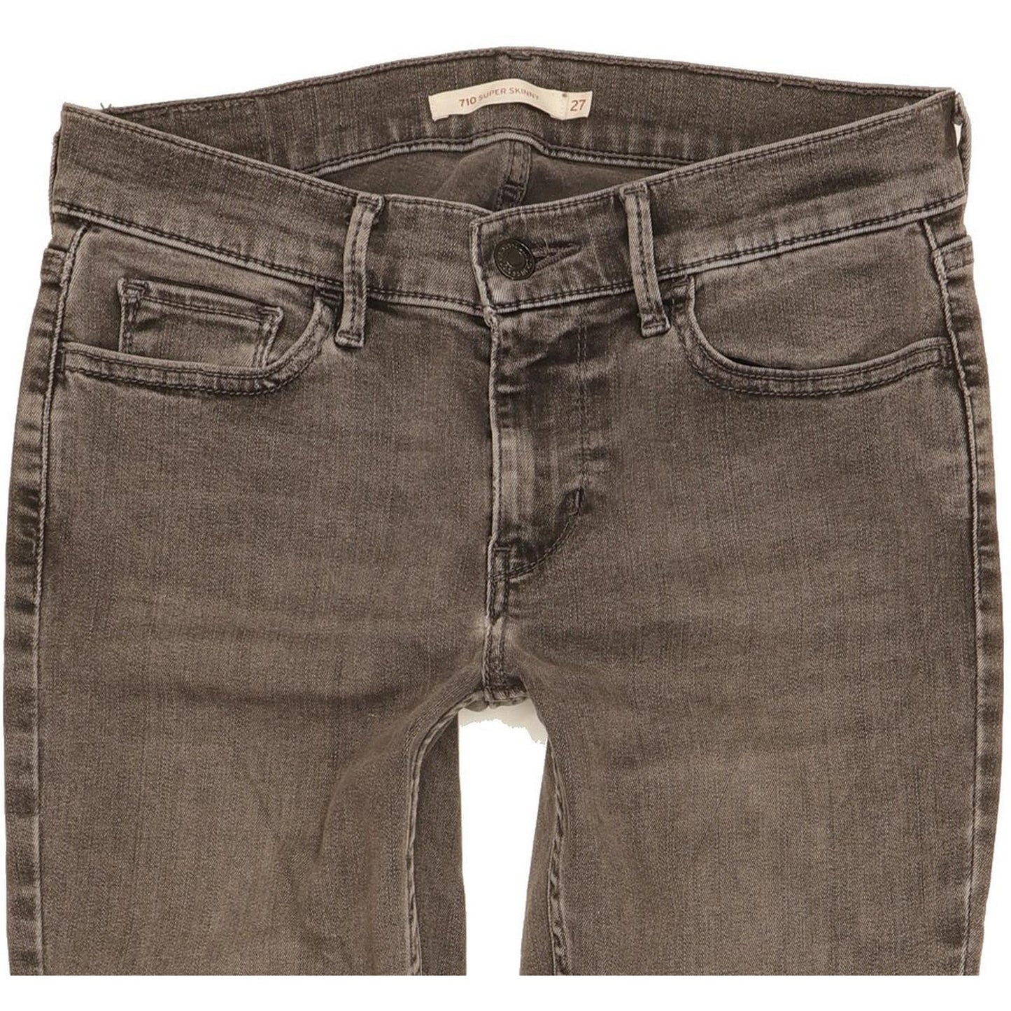 Levi's 710 Super Women Grey Skinny Slim Stretch Jeans W27 L28