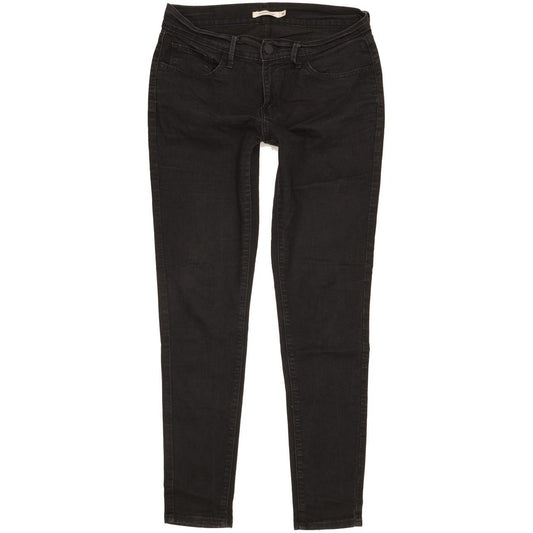 Levi's 710 Super Women Black Skinny Slim Stretch Jeans W30 L29