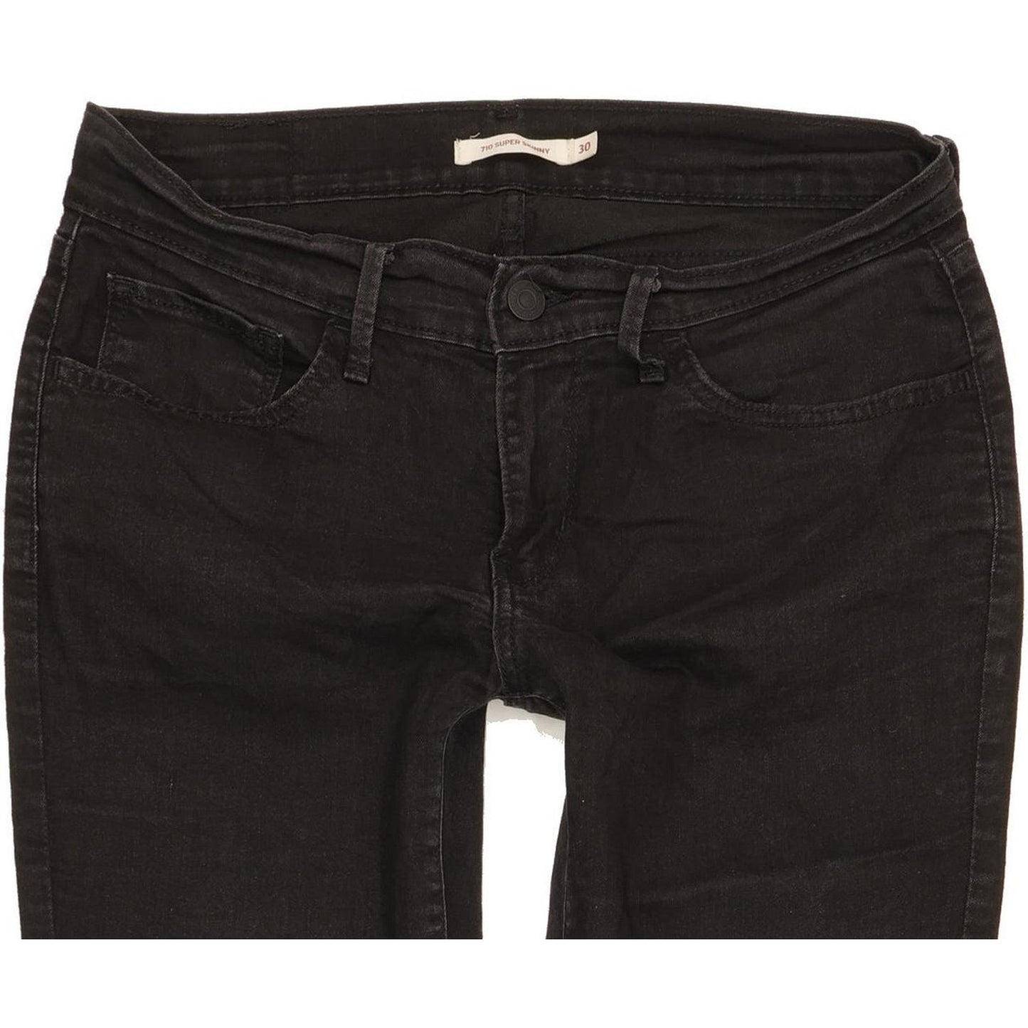 Levi's 710 Super Women Black Skinny Slim Stretch Jeans W30 L29