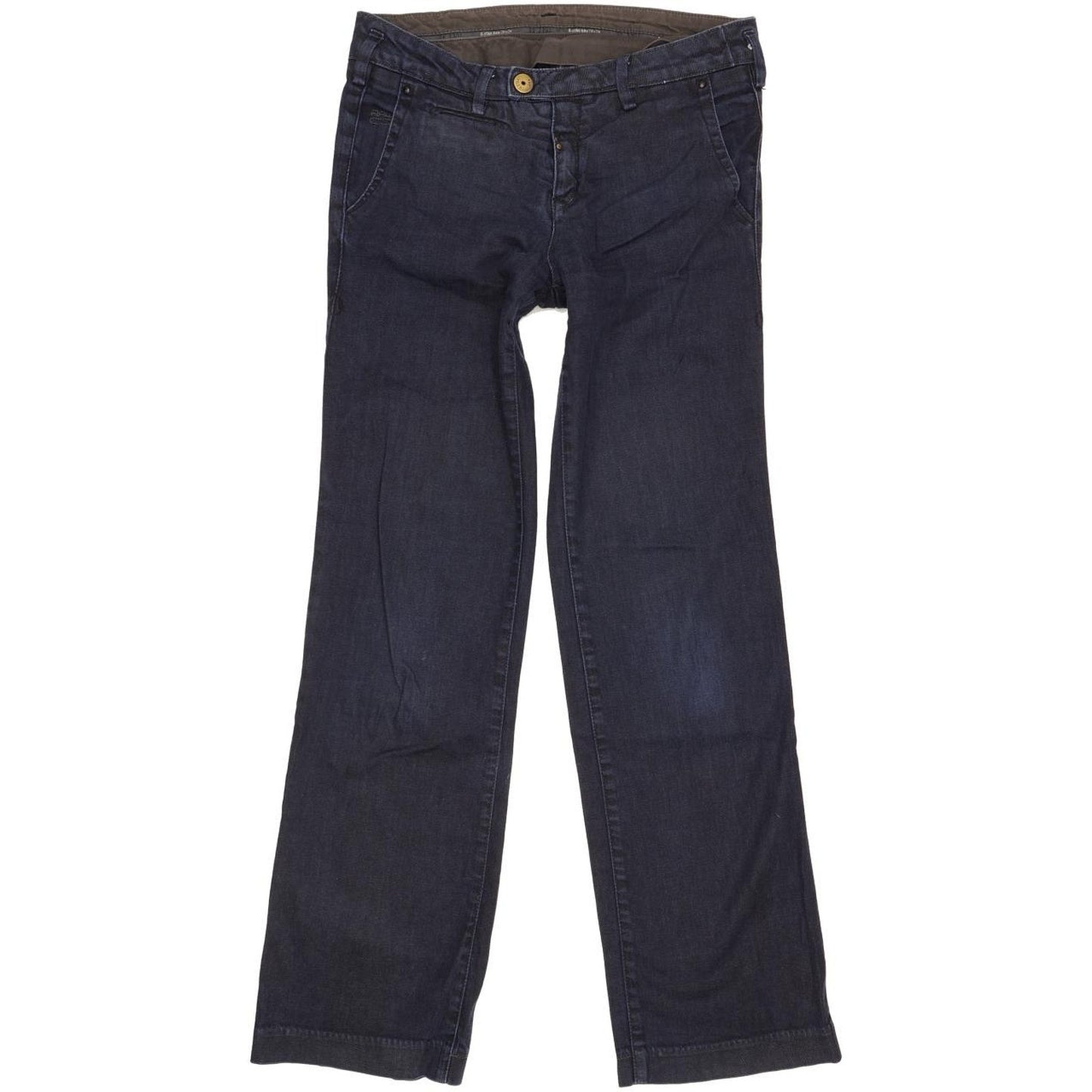 G-Star 3301 Women Navy Straight Slim Chino Stretch Jeans W27 L30