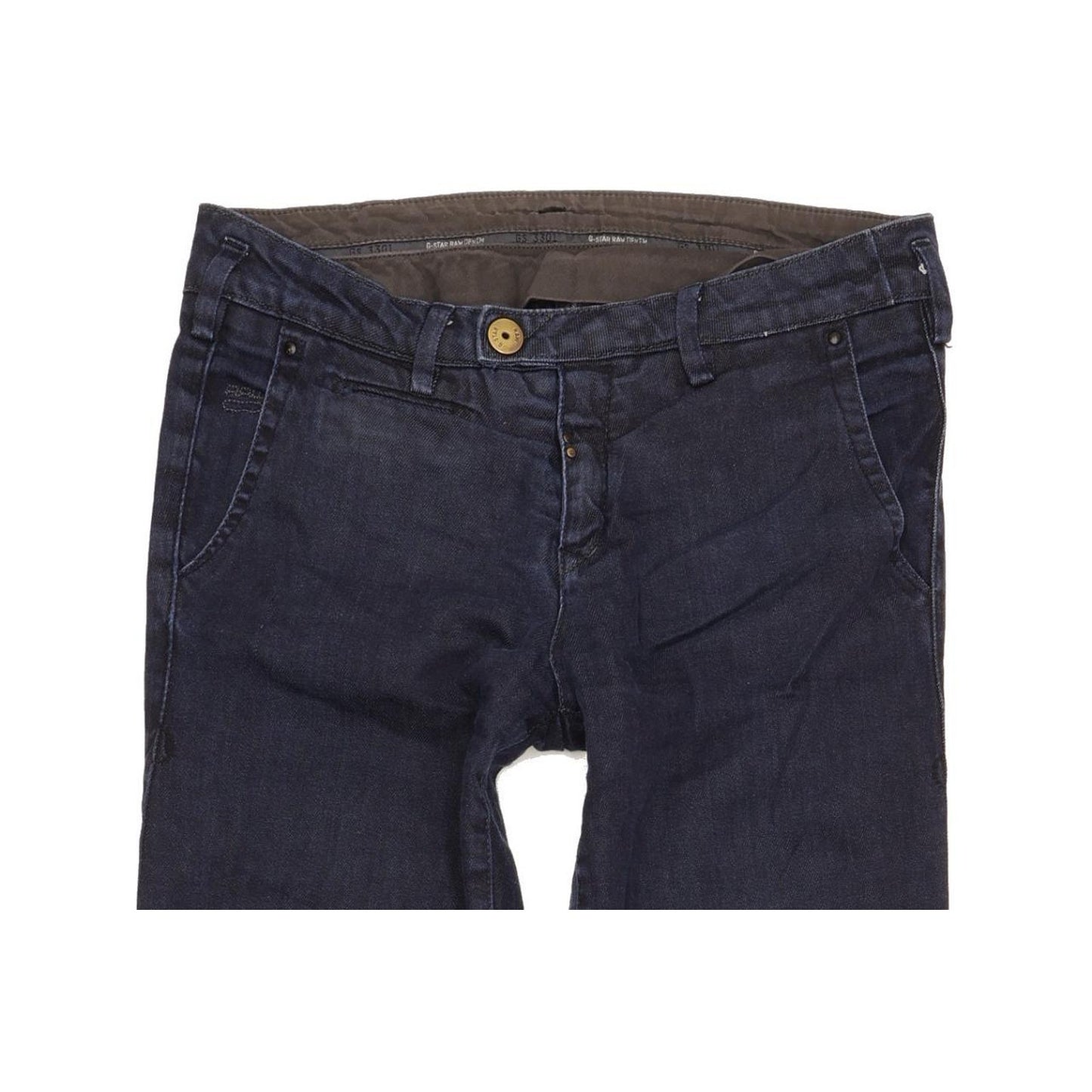 G-Star 3301 Women Navy Straight Slim Chino Stretch Jeans W27 L30