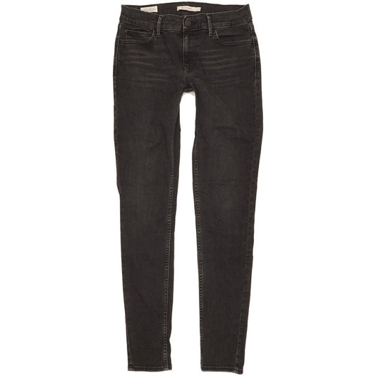 Levi's 710 Super Women Black Skinny Slim Stretch Jeans W29 L31