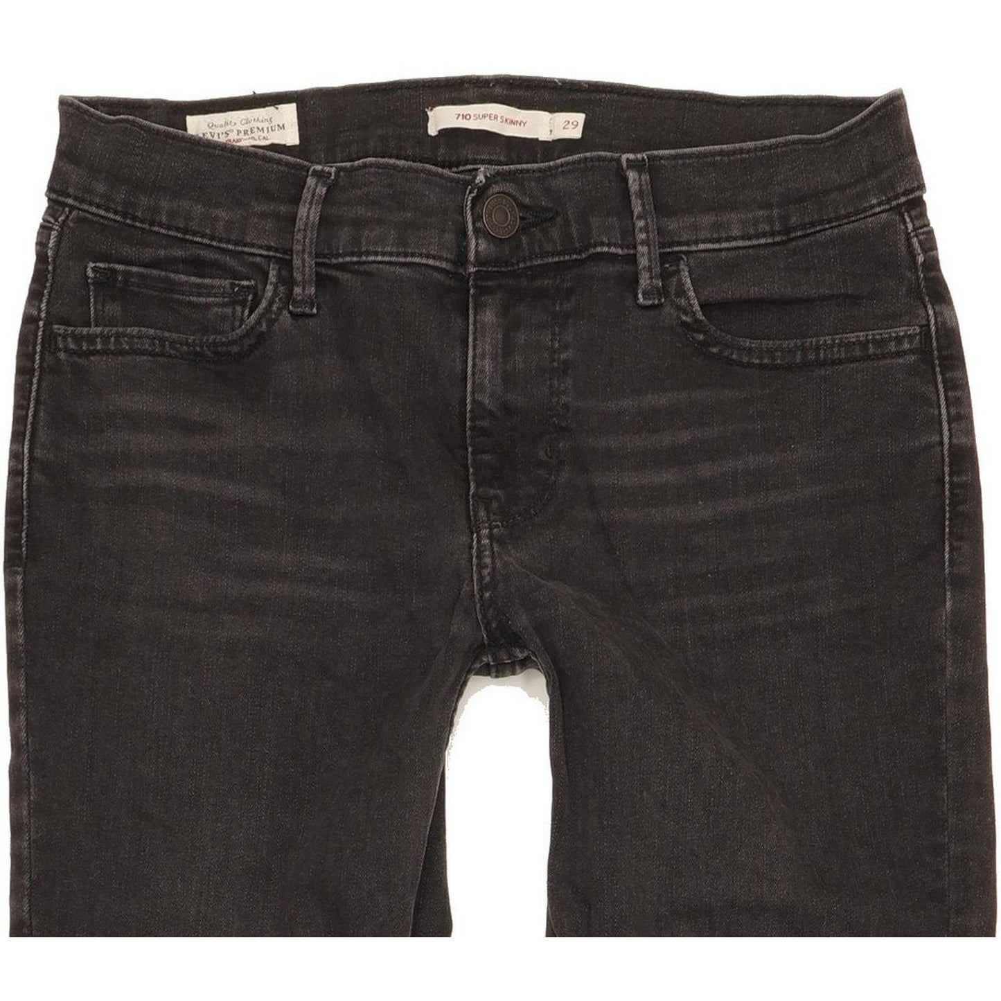 Levi's 710 Super Women Black Skinny Slim Stretch Jeans W29 L31