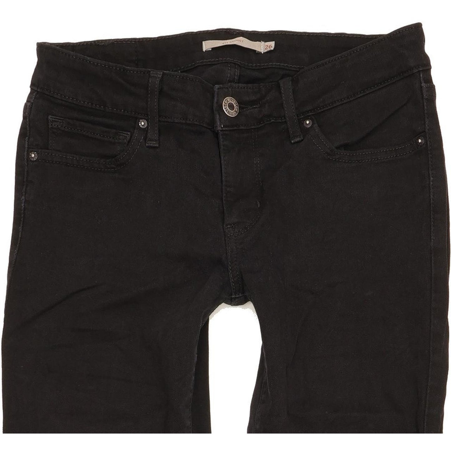 Levi's 711 Women Black Skinny Slim Stretch Jeans W26 L31