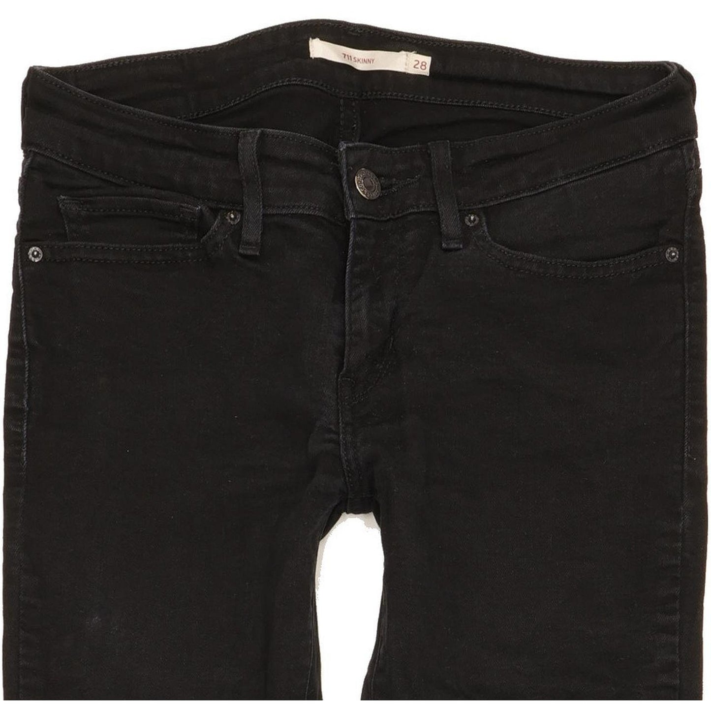 Levi's 711 Women Black Skinny Slim Stretch Jeans W28 L29