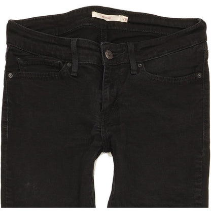 Levi's 711 Women Black Skinny Slim Stretch Jeans W28 L29