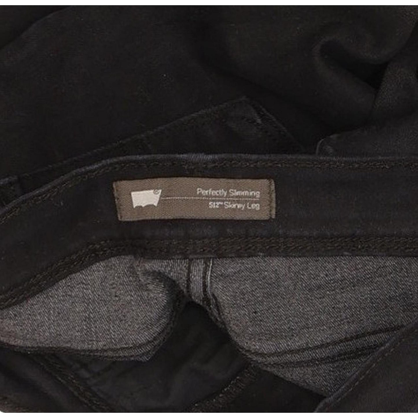 Levi's 512 Slimming Women Black Straight Slim Stretch Jeans W30 L28