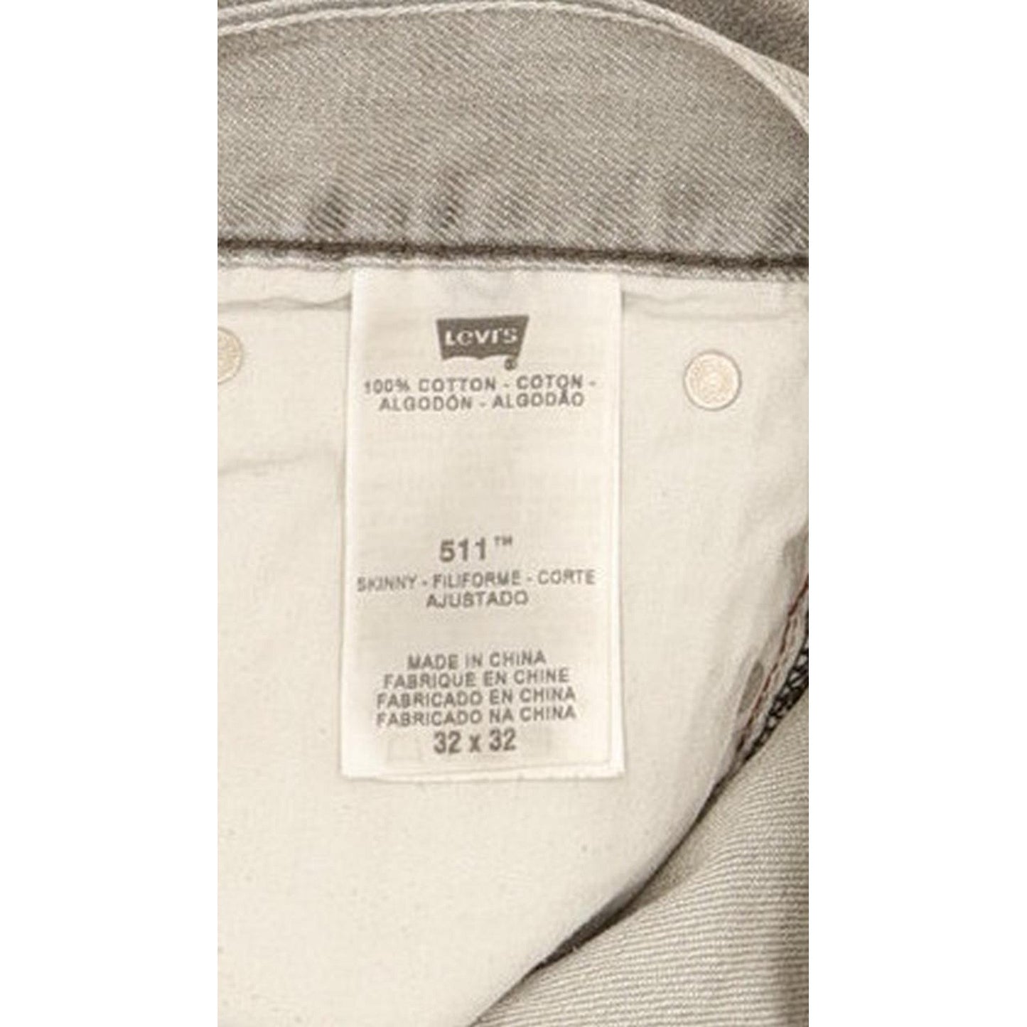 Levi's 511 Men Grey Straight Slim Jeans W32 L32