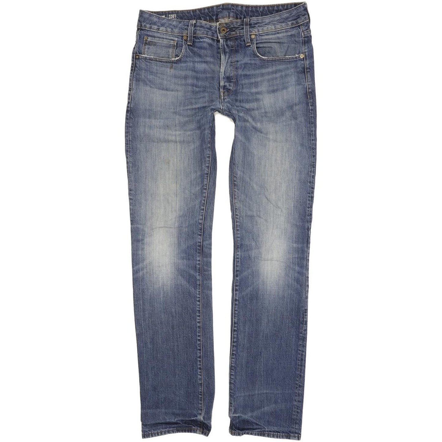G-Star 3301 Men Blue Straight Regular Jeans W33 L35