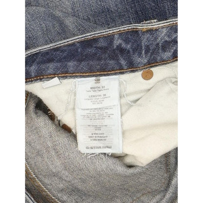 G-Star 3301 Men Blue Straight Regular Jeans W33 L35