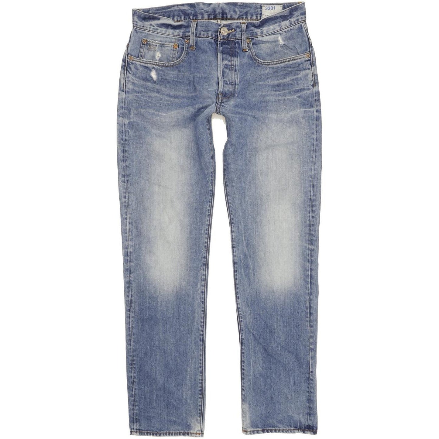G-Star 3301 Men Blue Straight Regular Jeans W32 L31
