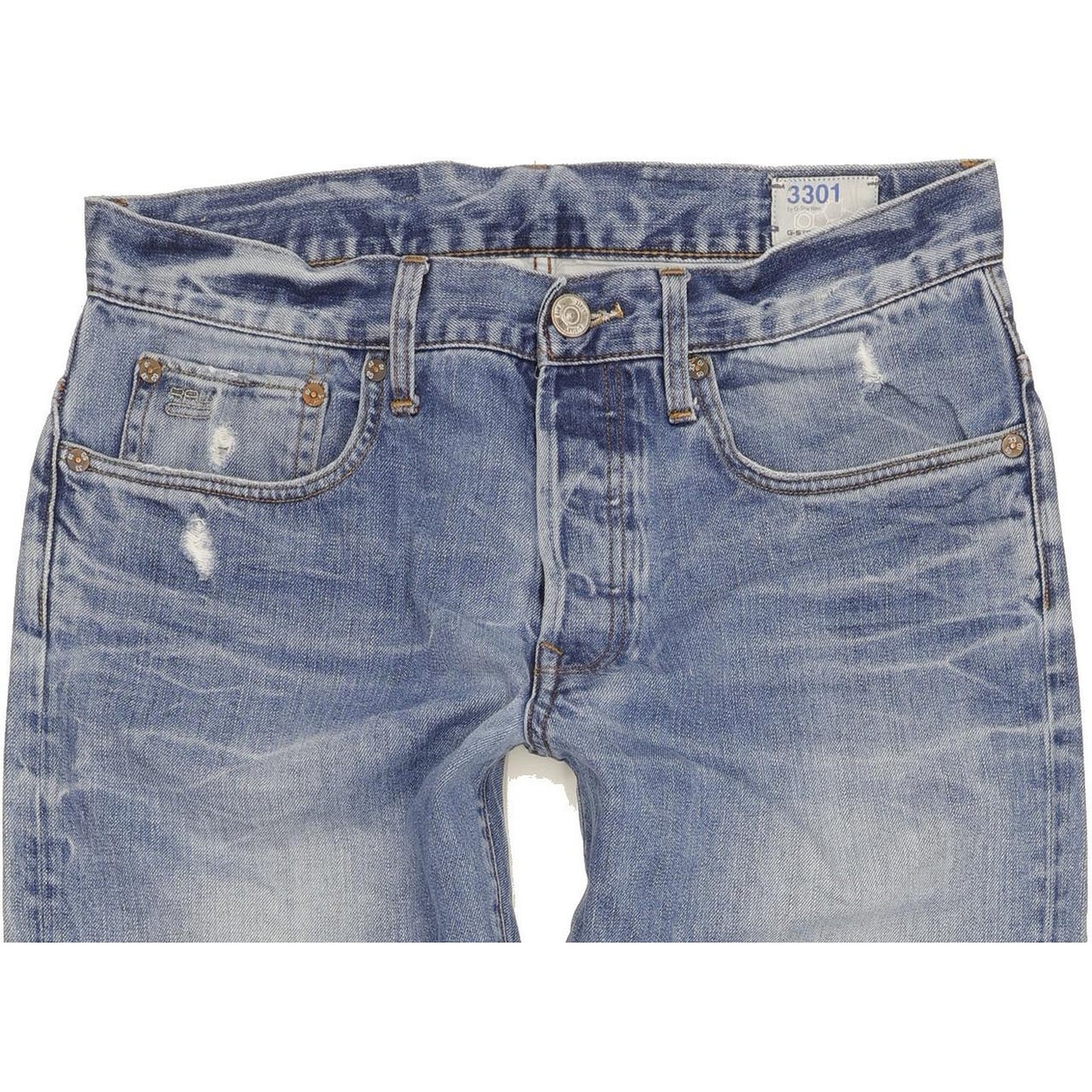 G-Star 3301 Men Blue Straight Regular Jeans W32 L31