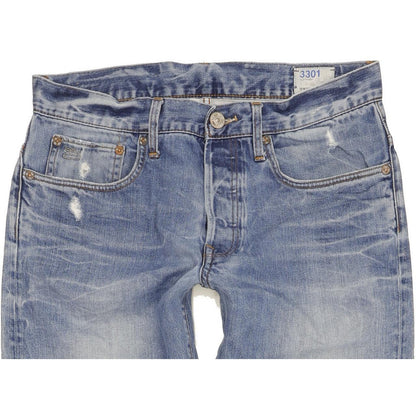 G-Star 3301 Men Blue Straight Regular Jeans W32 L31