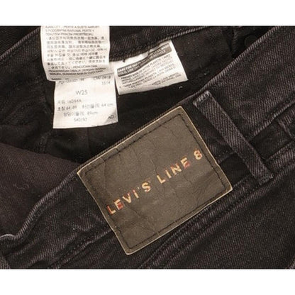 Levi's Line 8 Women Black Straight Slim Stretch Jeans W25 L25