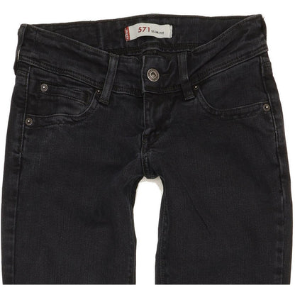 Levi's 571 Women Black Straight Slim Jeans W25 L32