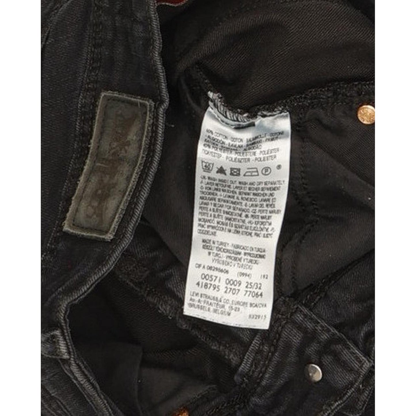 Levi's 571 Women Black Straight Slim Jeans W25 L32