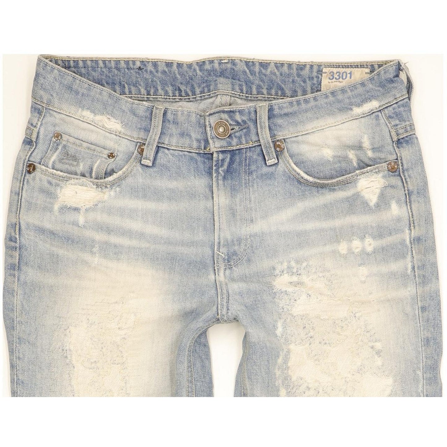G-Star 3301 Women Blue Tapered Loose Boyfriend Jeans W27 L30