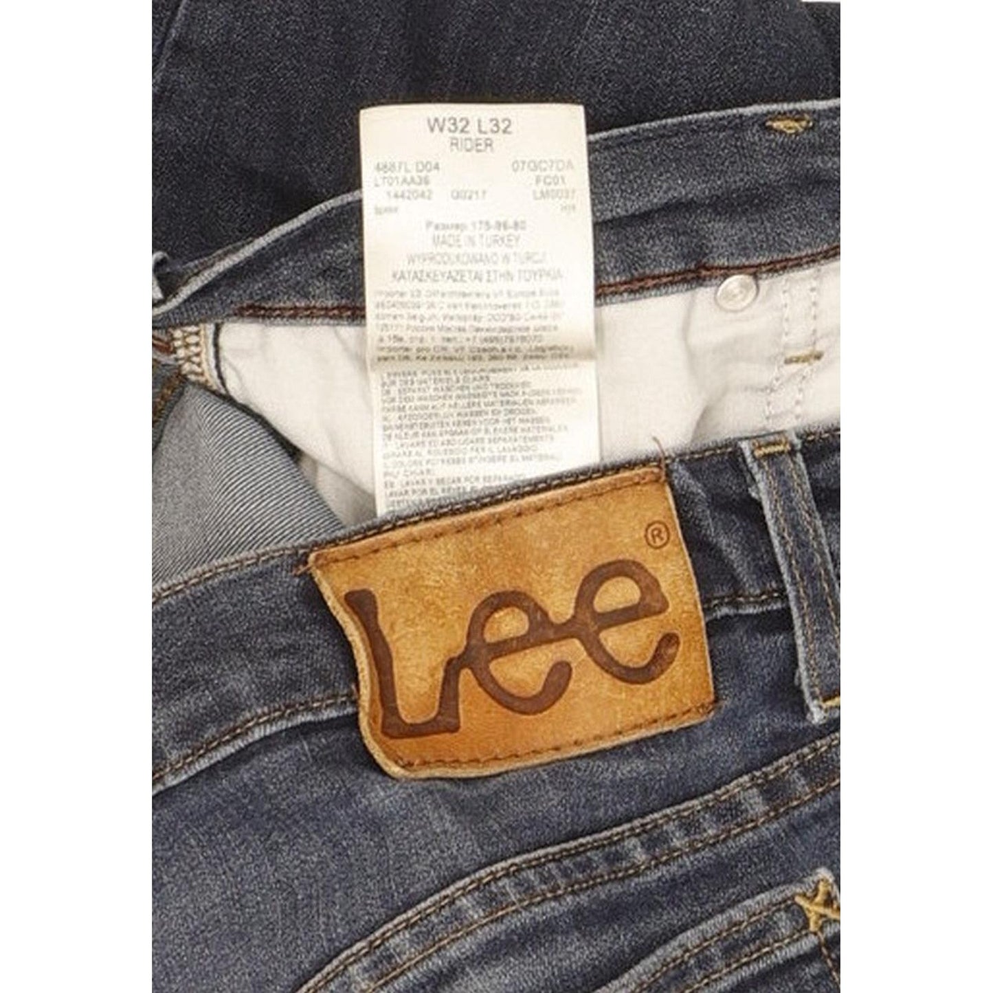 Lee Rider Men Blue Straight Regular Stretch Jeans W32 L31