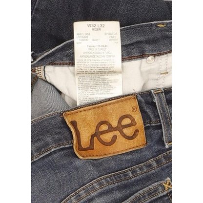 Lee Rider Men Blue Straight Regular Stretch Jeans W32 L31