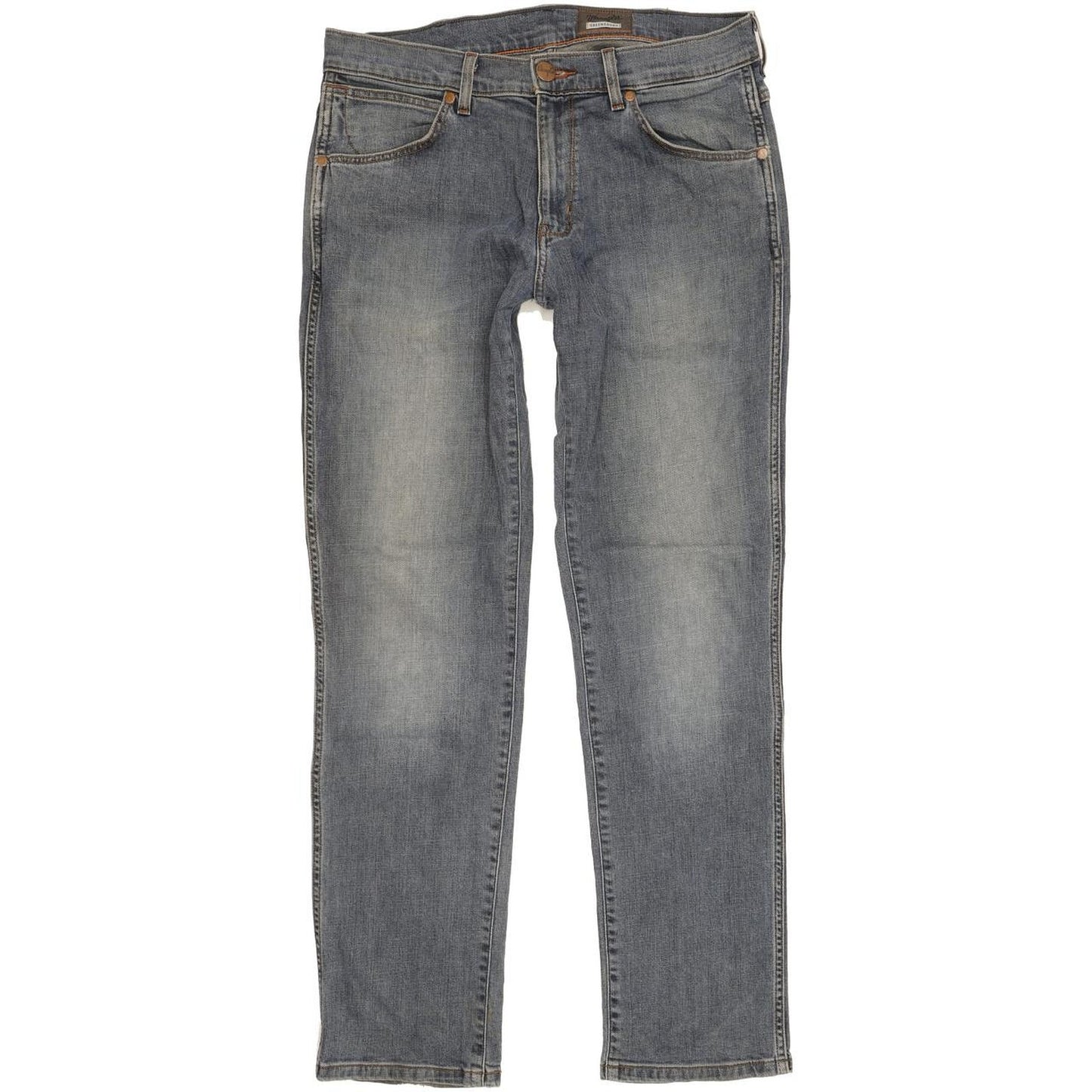 Wrangler Greensboro Men Blue Straight Regular Stretch Jeans W33 L32