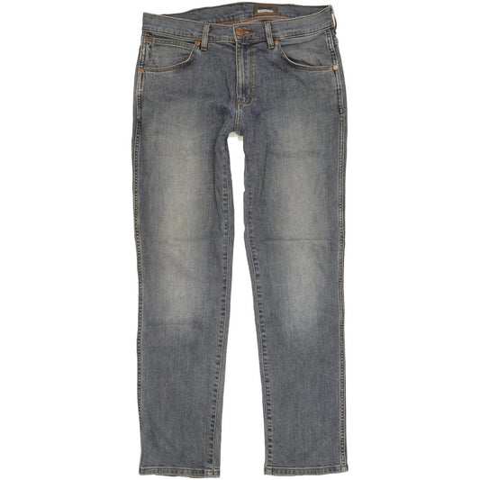 Wrangler Greensboro Men Blue Straight Regular Stretch Jeans W33 L32