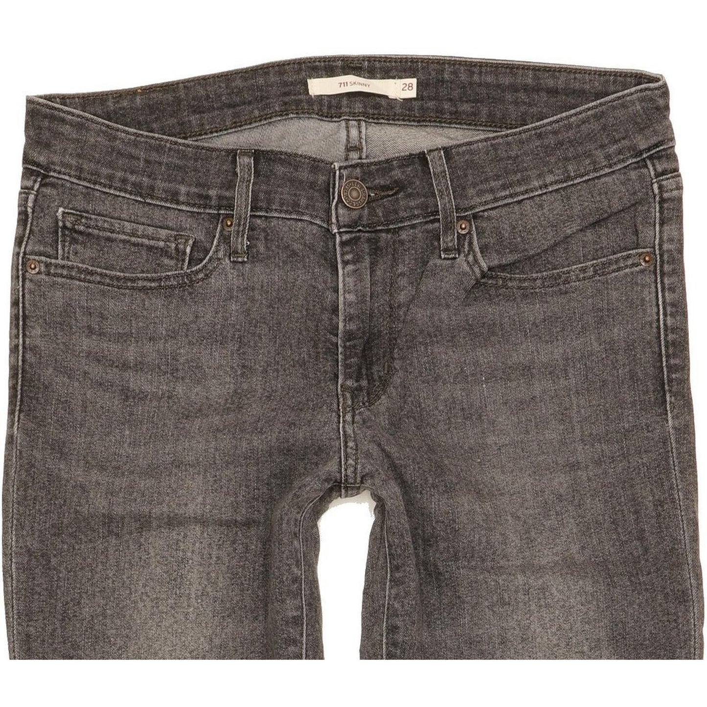 Levi's 711 Women Charcoal Skinny Slim Stretch Jeans W28 L29