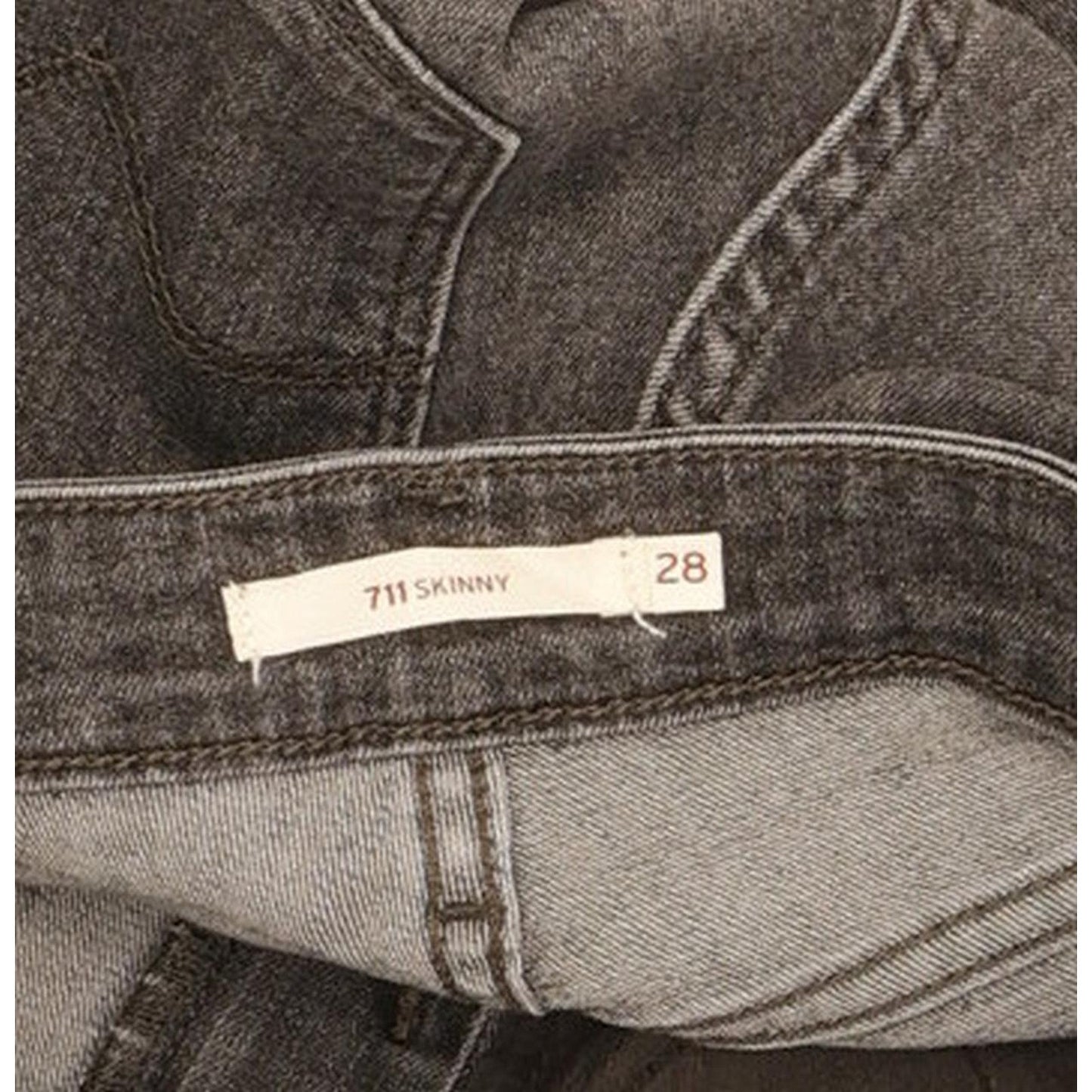Levi's 711 Women Charcoal Skinny Slim Stretch Jeans W28 L29