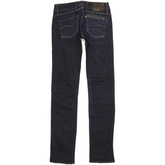 G-Star Attacc Women Blue Straight Slim Stretch Jeans W25 L30