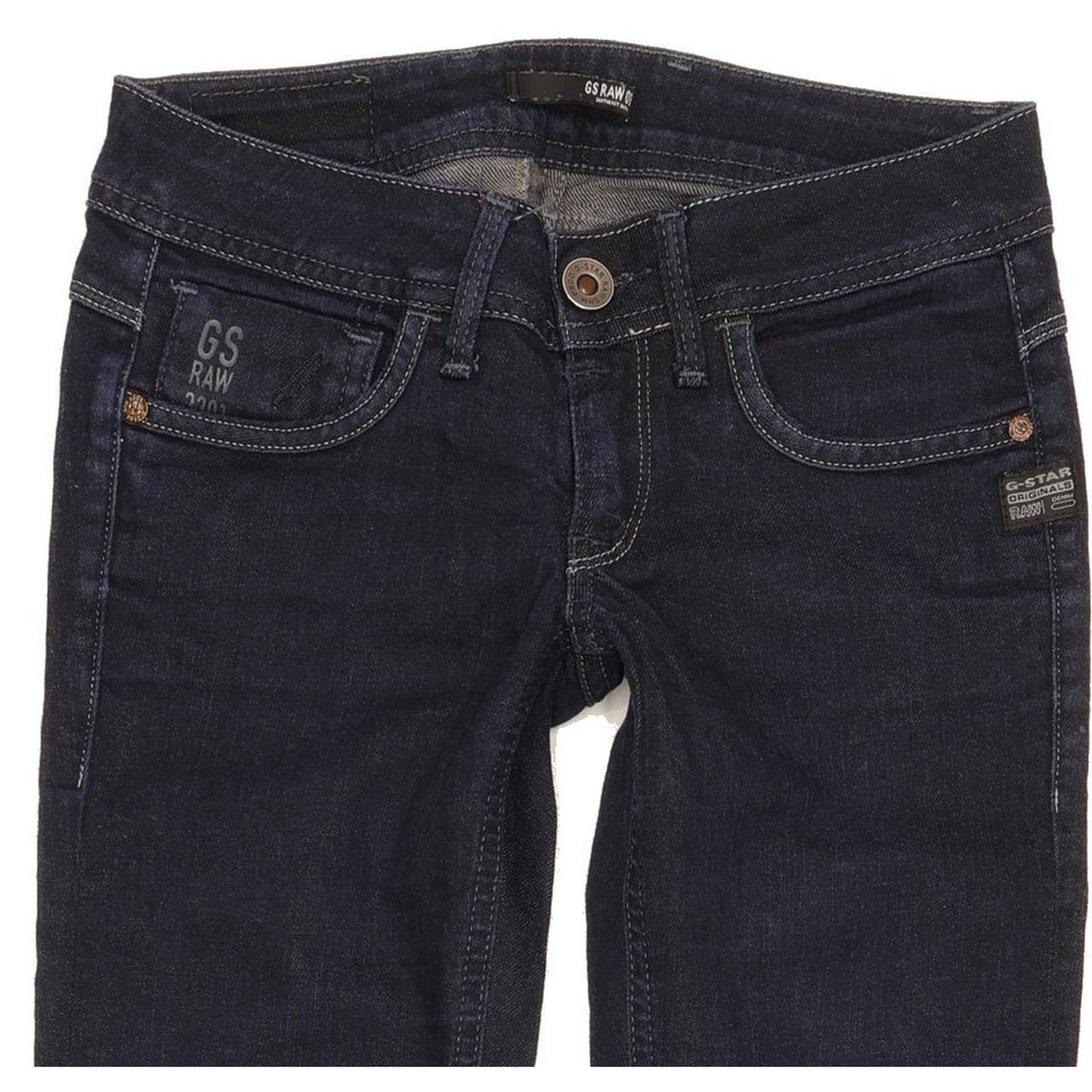 G-Star Attacc Women Blue Straight Slim Stretch Jeans W25 L30