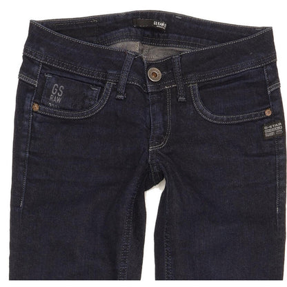 G-Star Attacc Women Blue Straight Slim Stretch Jeans W25 L30