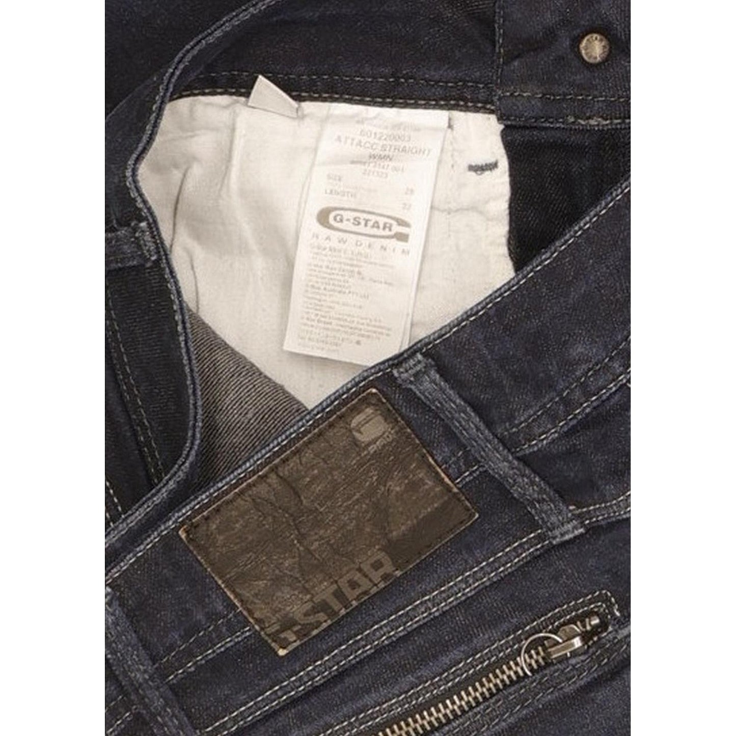 G-Star Attacc Women Blue Straight Slim Stretch Jeans W25 L30