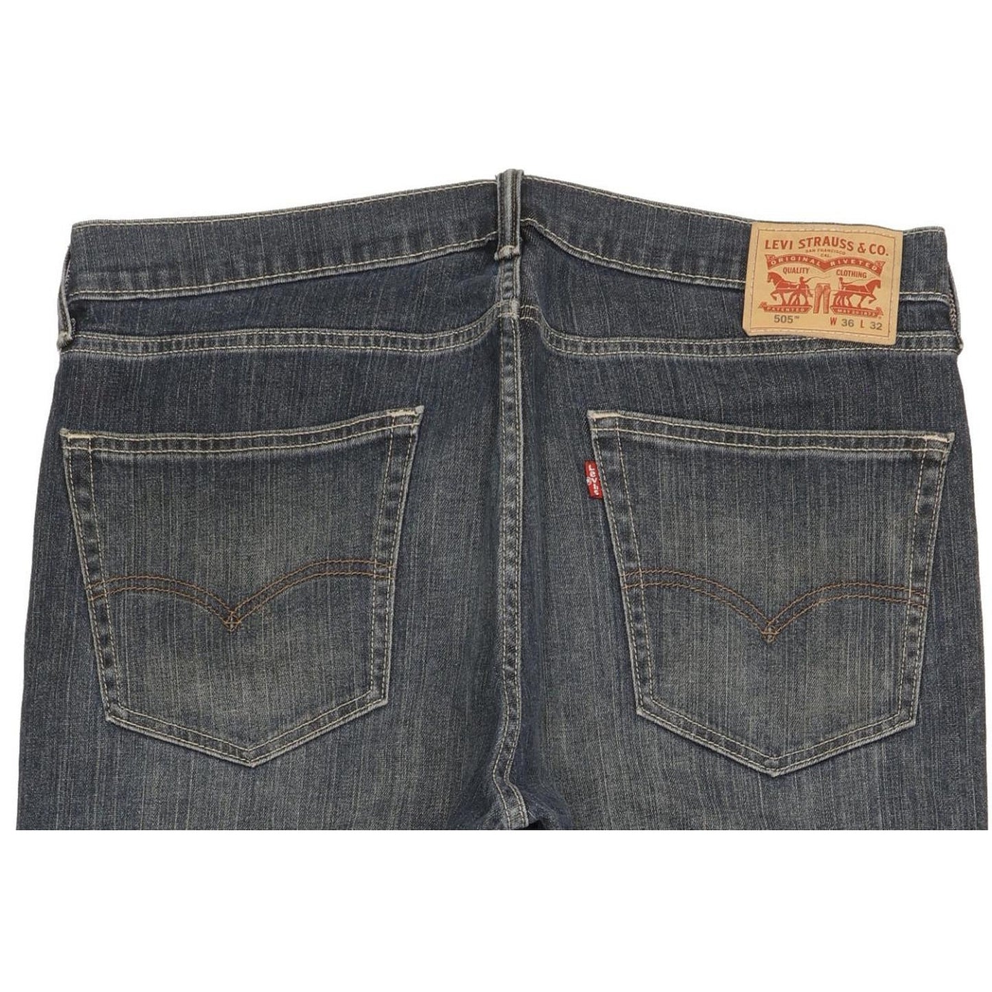 Levi's 505 Men Blue Straight Regular Stretch Jeans W36 L32