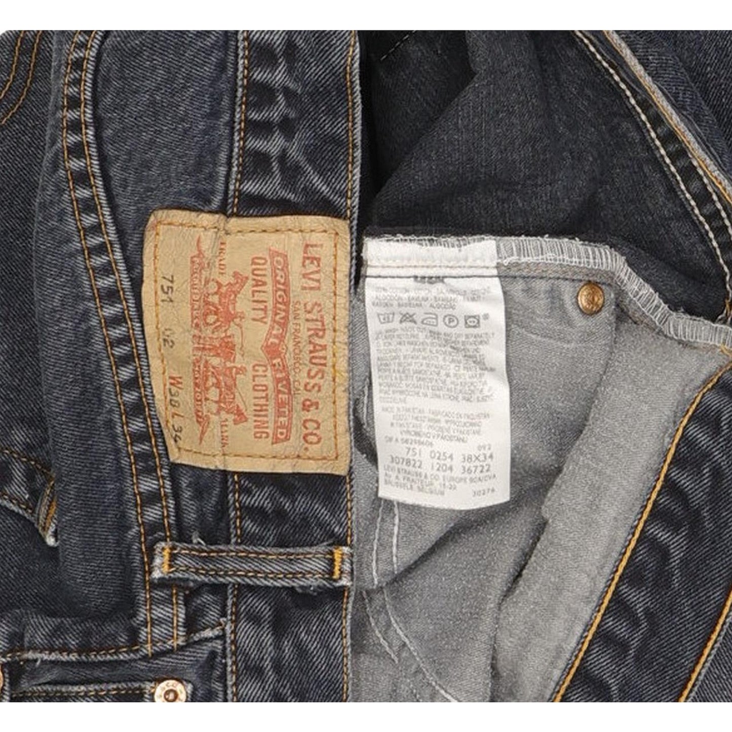Levi's 751 Men Blue Straight Slim Jeans W38 L33